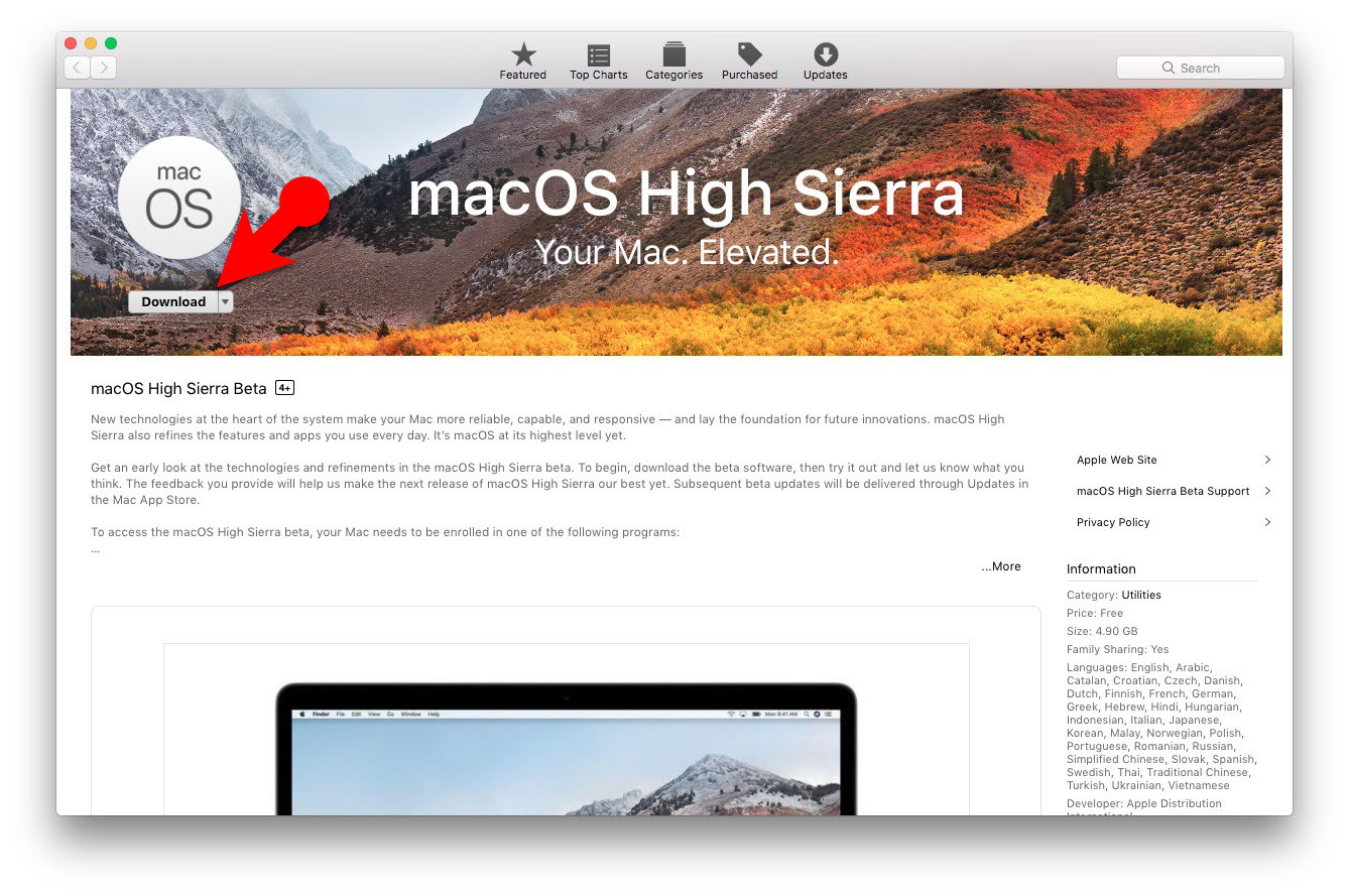 Download mac os high sierra on windows 10